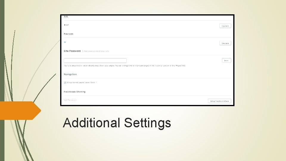 Additional Settings 