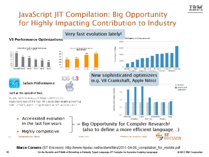 Marco Cornero (ST Ericsson): http: //www. hipeac. net/system/files/2011 -04 -06_compilation_for_mobile. pdf 33 On the