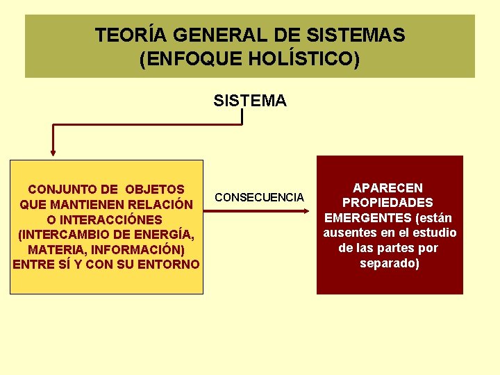 TEORÍA GENERAL DE SISTEMAS (ENFOQUE HOLÍSTICO) SISTEMA CONJUNTO DE OBJETOS QUE MANTIENEN RELACIÓN O