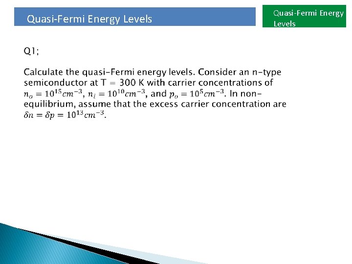 Quasi-Fermi Energy Levels 