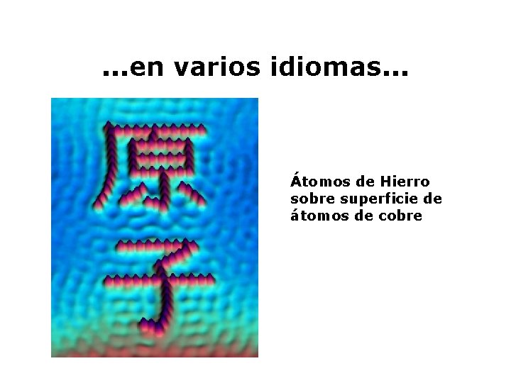 . . . en varios idiomas. . . Átomos de Hierro sobre superficie de