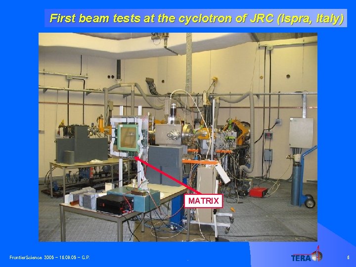 First beam tests at the cyclotron of JRC (Ispra, Italy) MATRIX Frontier. Science 2005