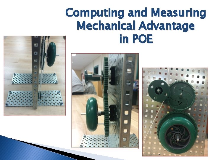Computing and Measuring Mechanical Advantage in POE 
