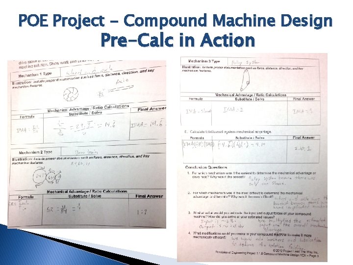 POE Project - Compound Machine Design Pre-Calc in Action 