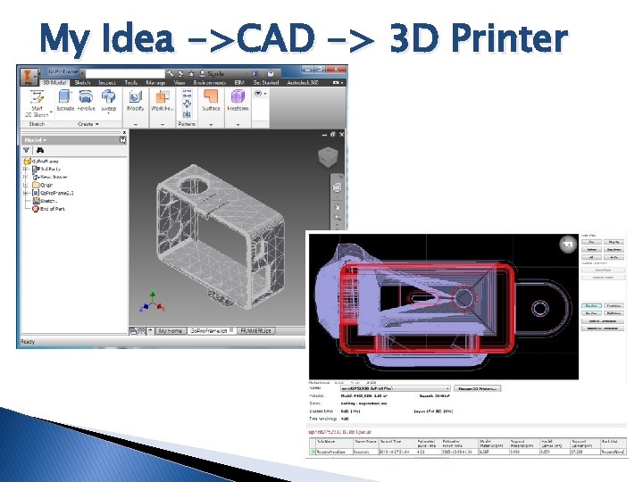 My Idea ->CAD -> 3 D Printer 