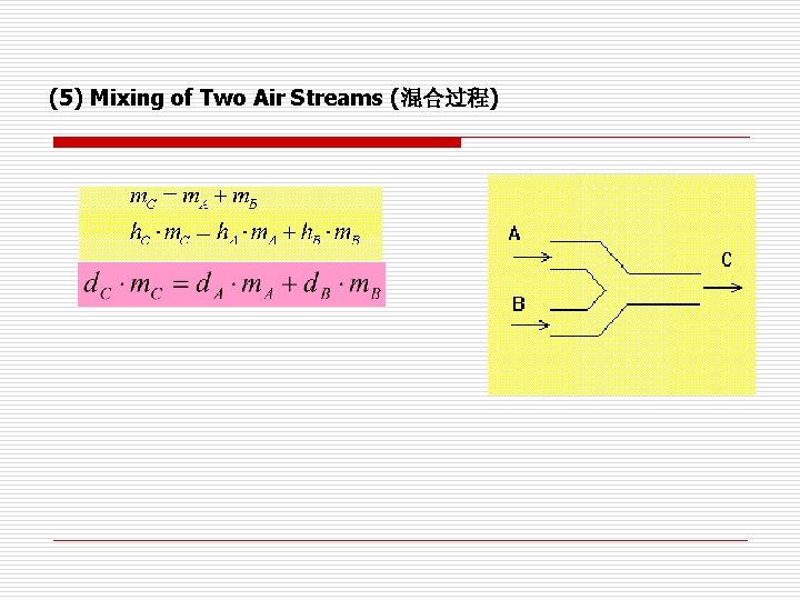 (5) Mixing of Two Air Streams (混合过程) (5) Mixing of Two Air Streams (混合过程)