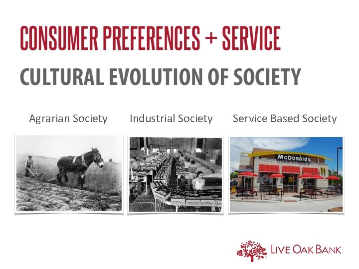 Agrarian Society Industrial Society Service Based Society Agrarian Society Industrial Society Service Based Society