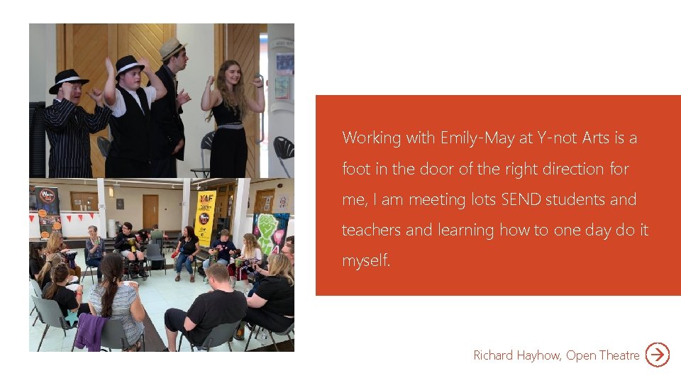 Working with Emily-May at Y-not Arts is a Power. Point 2013 foot in the
