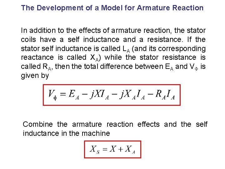 The Development of a Model for Armature Reaction In addition to the effects of