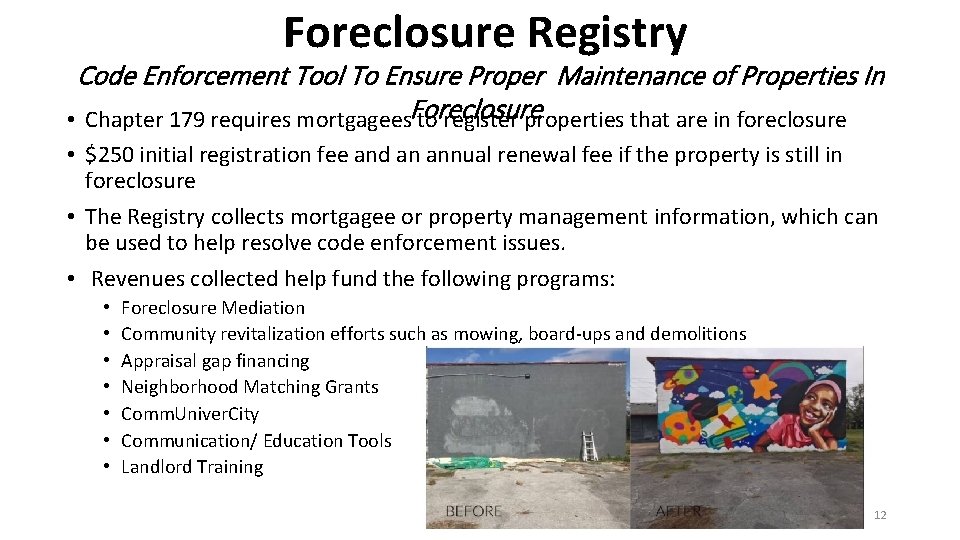 Foreclosure Registry Code Enforcement Tool To Ensure Proper Maintenance of Properties In • Chapter