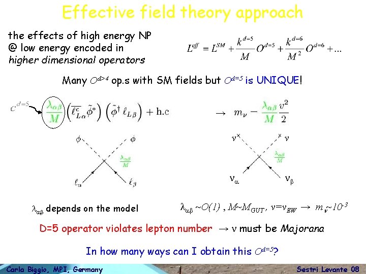 Effective field theory approach the effects of high energy NP @ low energy encoded