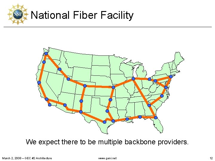 National Fiber Facility We expect there to be multiple backbone providers. March 2, 2008