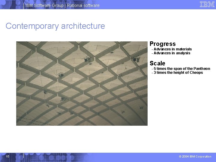 IBM Software Group | Rational software Contemporary architecture Progress - Advances in materials -