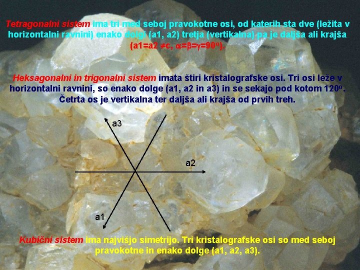 Tetragonalni sistem ima tri med seboj pravokotne osi, od katerih sta dve (ležita v