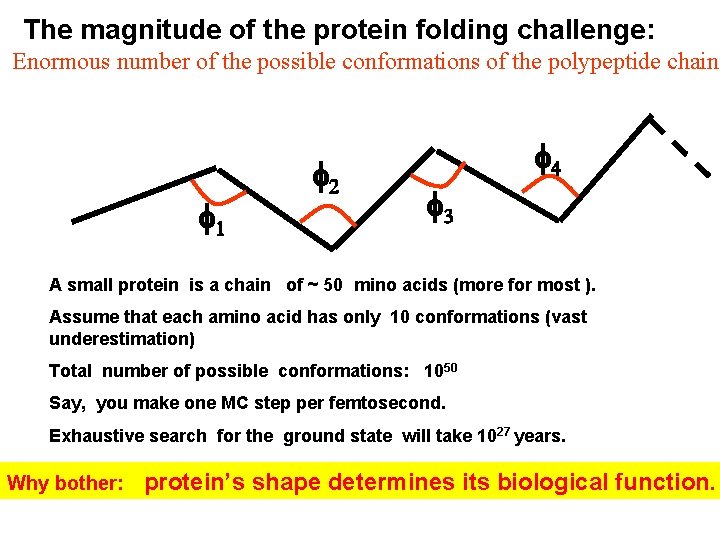 The magnitude of the protein folding challenge: Enormous number of the possible conformations of