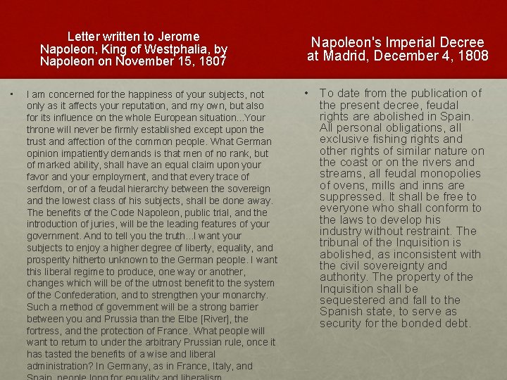 Letter written to Jerome Napoleon, King of Westphalia, by Napoleon on November 15, 1807