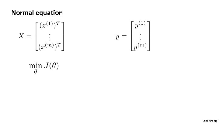 Normal equation Andrew Ng 