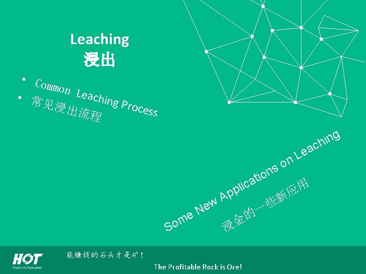 Leaching 浸出 • Co mmon Leach • 常 ing Pr 见浸出 ocess 流程 g