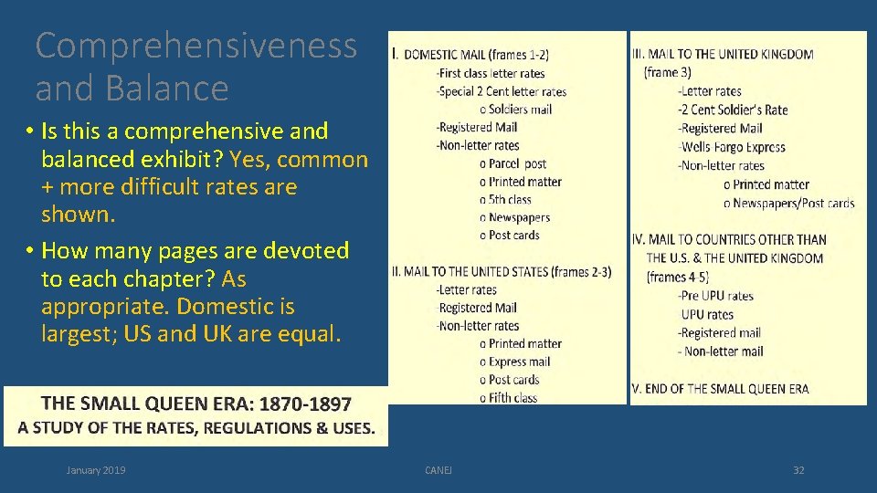 Comprehensiveness and Balance • Is this a comprehensive and balanced exhibit? Yes, common +