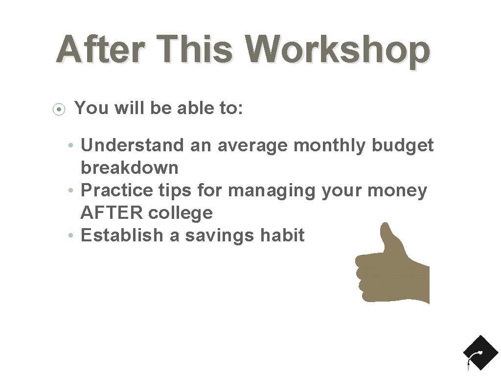 After This Workshop ⦿ You will be able to: • Understand an average monthly
