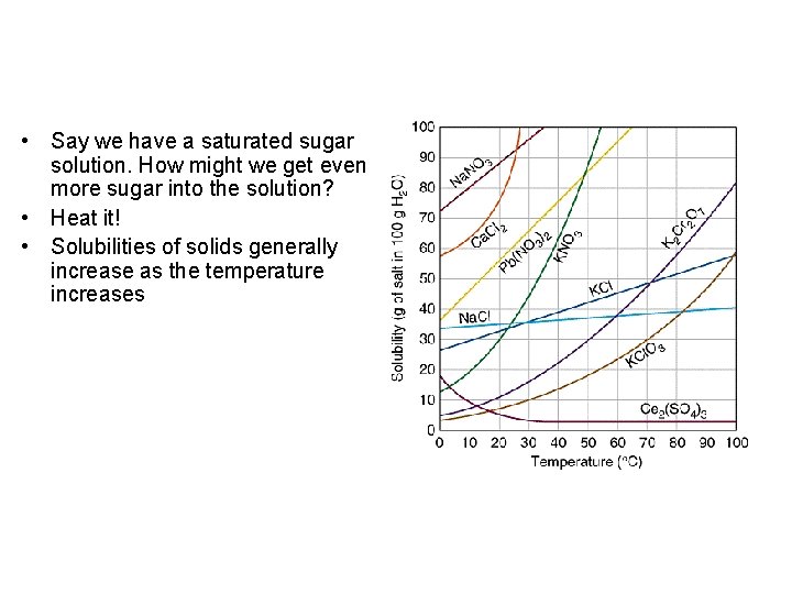  • Say we have a saturated sugar solution. How might we get even