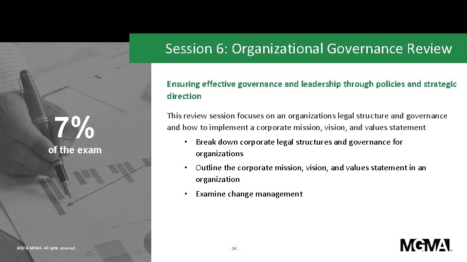 Session 6: Organizational Governance Review Ensuring effective governance and leadership through policies and strategic