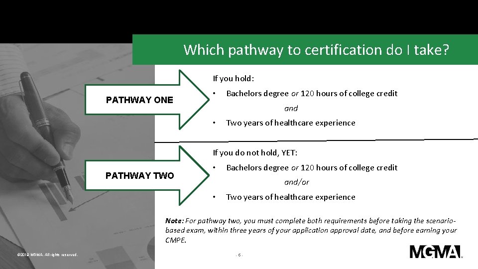 Which pathway to certification do I take? If you hold: PATHWAY ONE • Bachelors