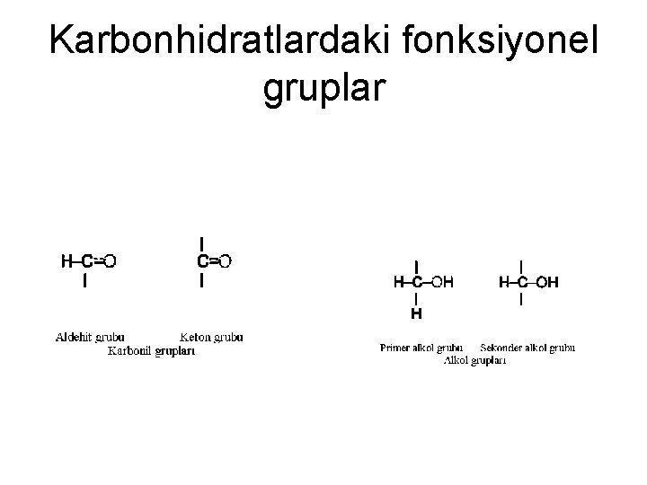 Karbonhidratlardaki fonksiyonel gruplar 