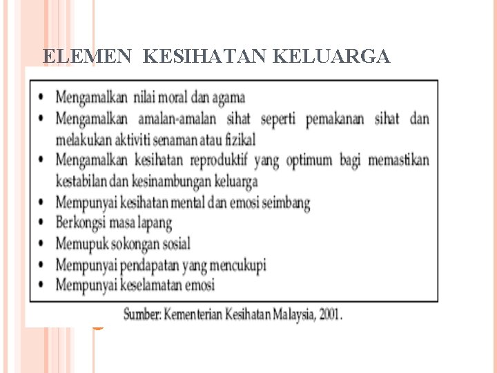 ELEMEN KESIHATAN KELUARGA 