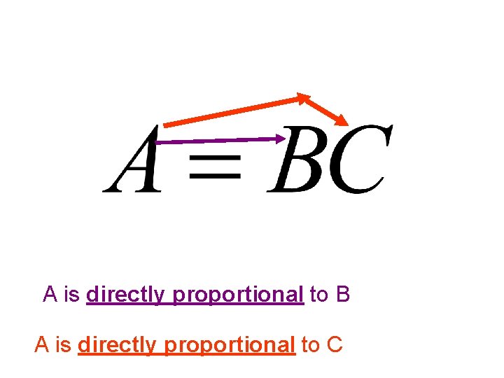 A is directly proportional to B A is directly proportional to C 