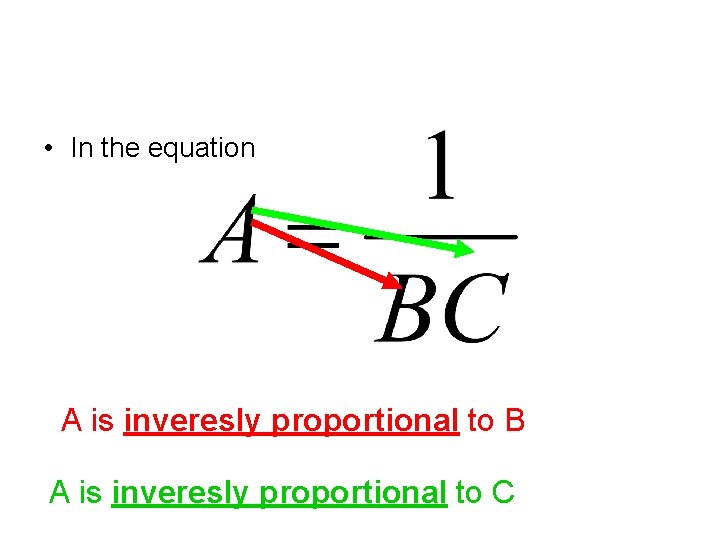  • In the equation A is inveresly proportional to B A is inveresly