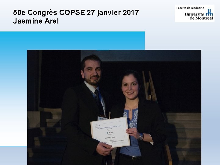 50 e Congrès COPSE 27 janvier 2017 Jasmine Arel 