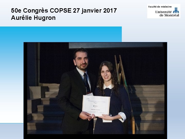 50 e Congrès COPSE 27 janvier 2017 Aurélie Hugron 