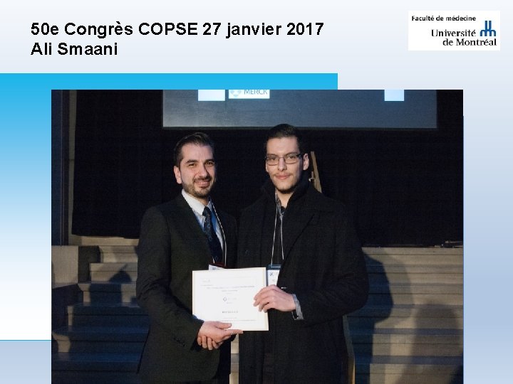 50 e Congrès COPSE 27 janvier 2017 Ali Smaani 