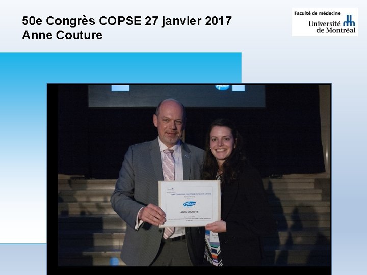50 e Congrès COPSE 27 janvier 2017 Anne Couture 