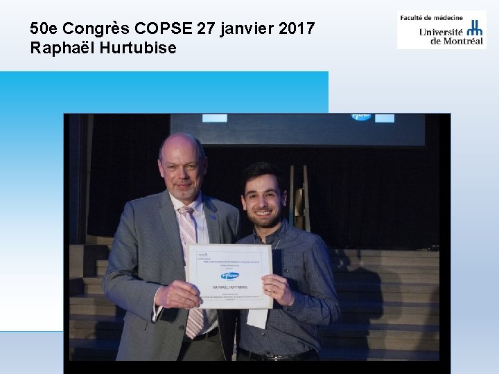 50 e Congrès COPSE 27 janvier 2017 Raphaël Hurtubise 