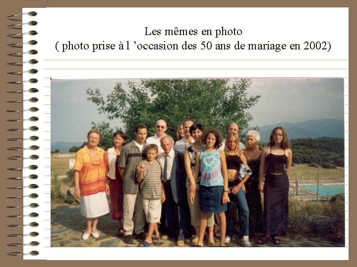 Les mêmes en photo ( photo prise à l ’occasion des 50 ans de