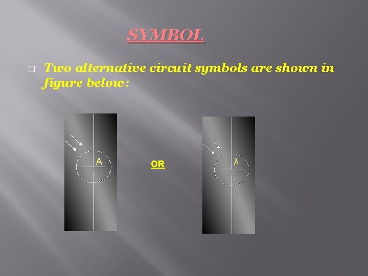 SYMBOL � Two alternative circuit symbols are shown in figure below: OR 