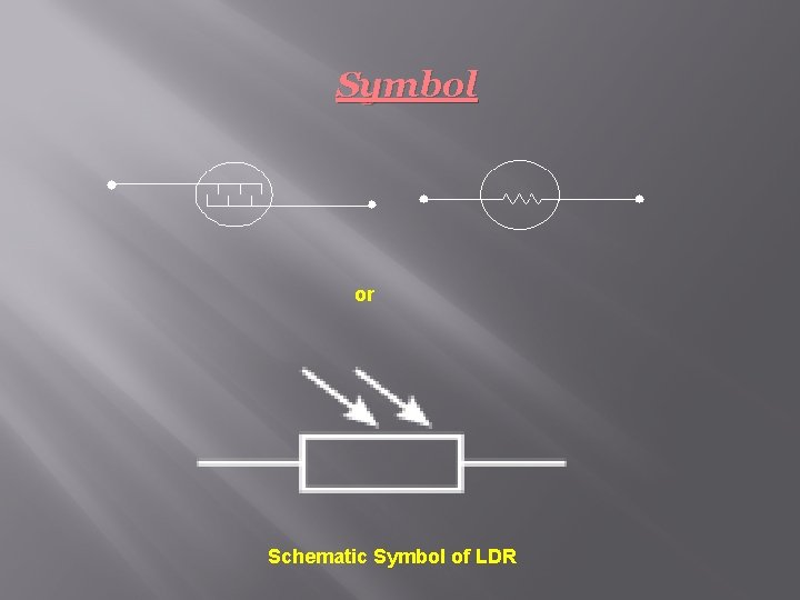 Symbol or Schematic Symbol of LDR 