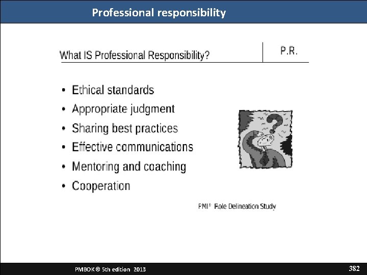Professional responsibility PMBOK ® 5 th edition 2013 382 