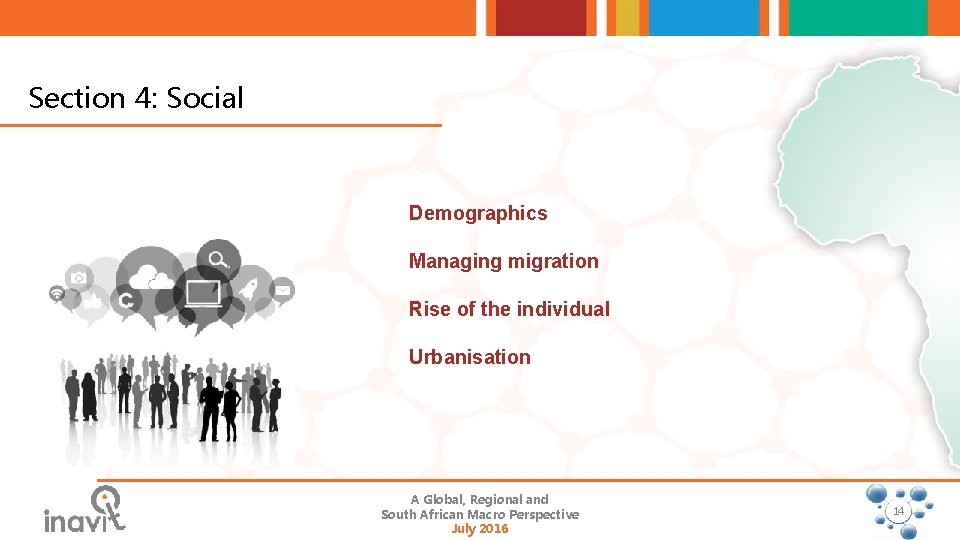 Section 4: Social Demographics Managing migration Rise of the individual Urbanisation A Global, Regional