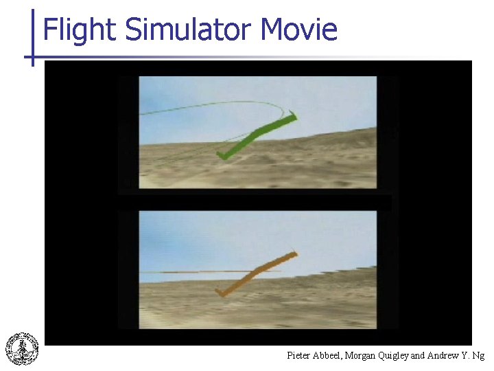 Flight Simulator Movie Pieter Abbeel, Morgan Quigley and Andrew Y. Ng 