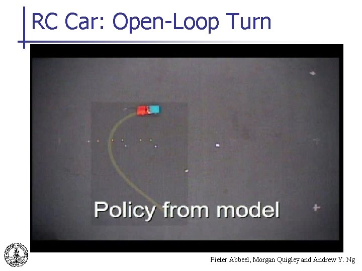 RC Car: Open-Loop Turn Pieter Abbeel, Morgan Quigley and Andrew Y. Ng 