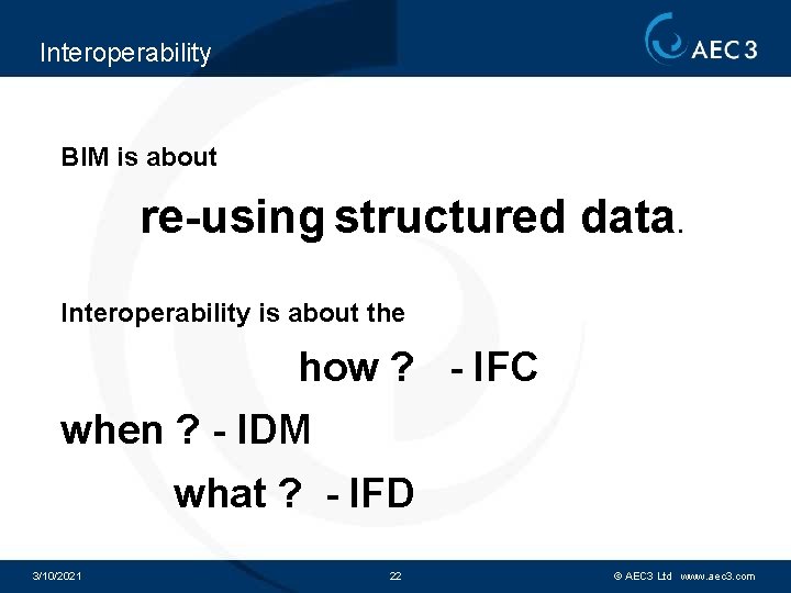 Interoperability BIM is about re-using structured data. Interoperability is about the how ? -
