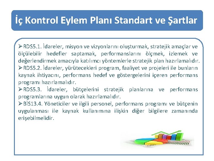 İç Kontrol Eylem Planı Standart ve Şartlar ØRDS 5. 1. İdareler, misyon ve vizyonlarını