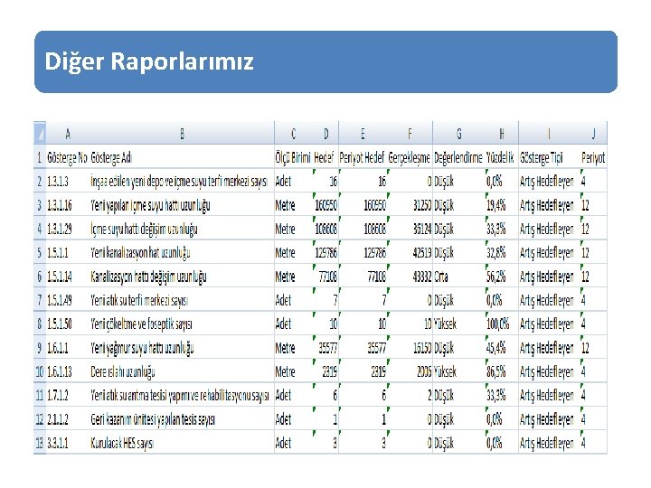 Diğer Raporlarımız 