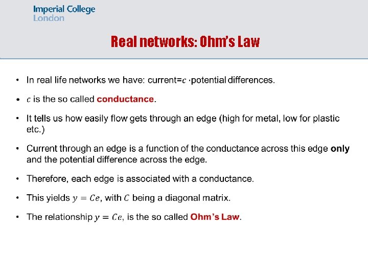 Real networks: Ohm’s Law 