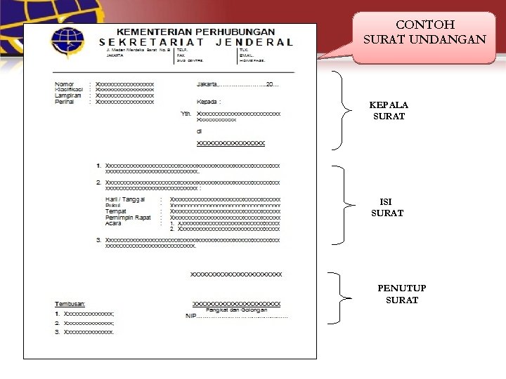 CONTOH SURAT UNDANGAN KEPALA SURAT ISI SURAT PENUTUP SURAT 