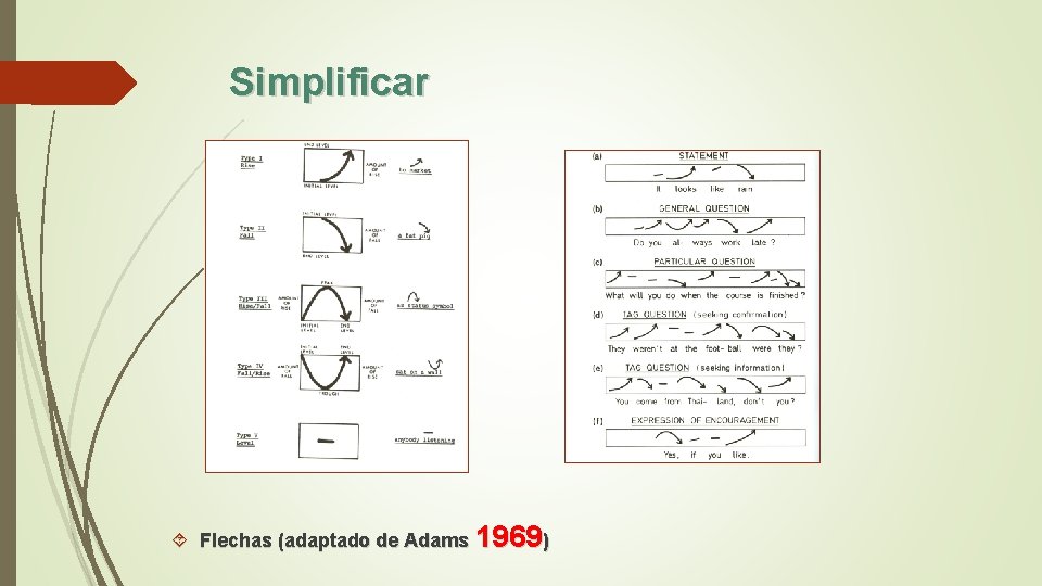 Simplificar Flechas (adaptado de Adams 1969) 