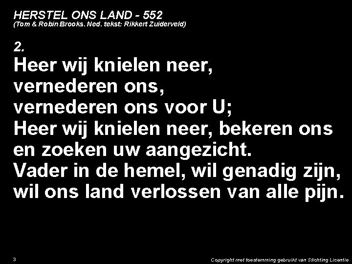 HERSTEL ONS LAND - 552 (Tom & Robin Brooks. Ned. tekst: Rikkert Zuiderveld) 2.